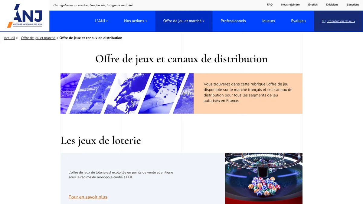 catégories de jeux d’argent autorisées en France selon l’ANJ
