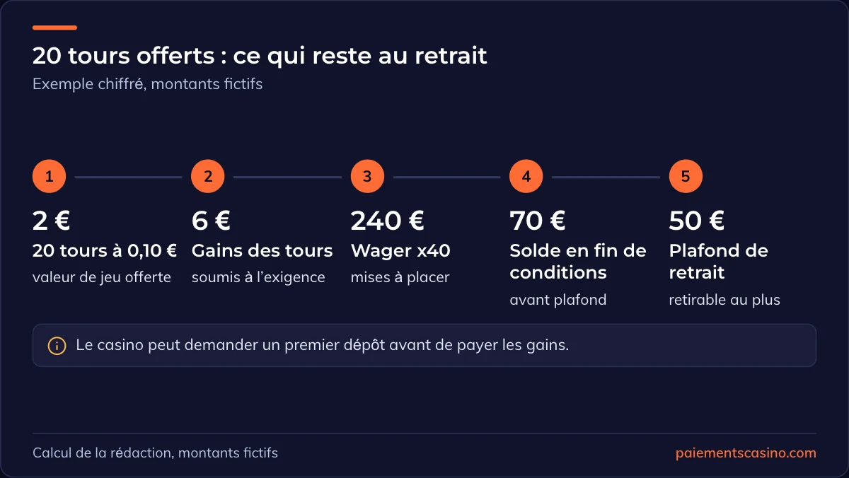 calcul d’un bonus gratuit sans dépôt