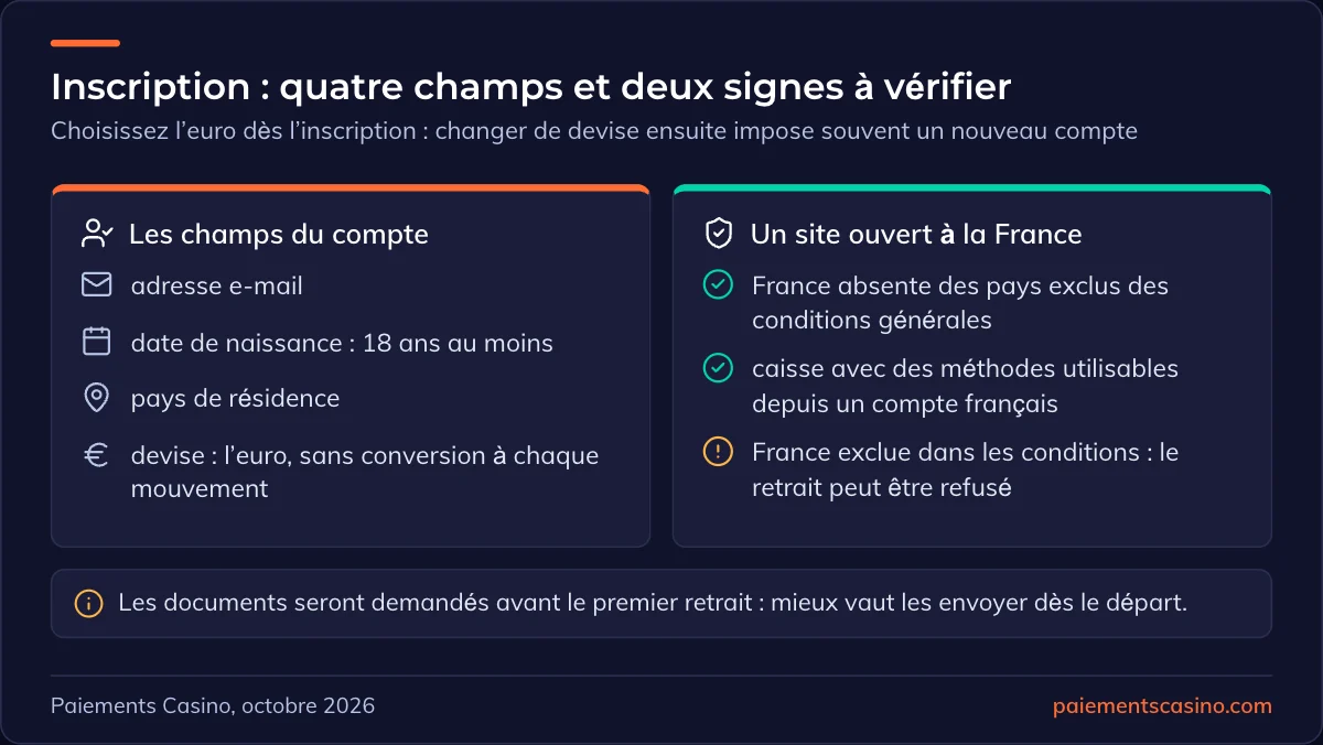 ouverture d’un compte joueur en argent réel