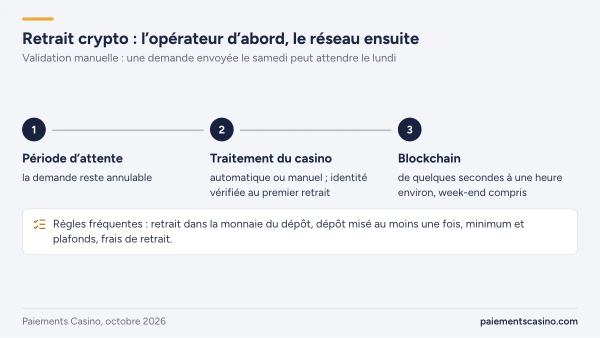 délais et règles d’un retrait de gains en crypto
