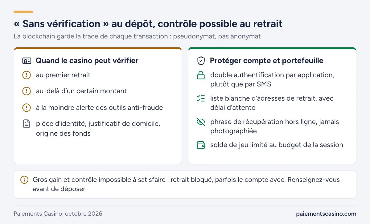 sécurité et vérification d’identité dans un casino crypto