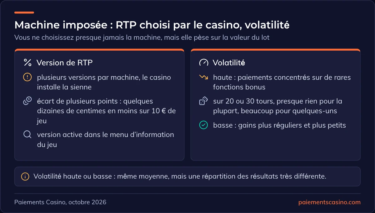 RTP de la machine imposée pour les tours sans dépôt