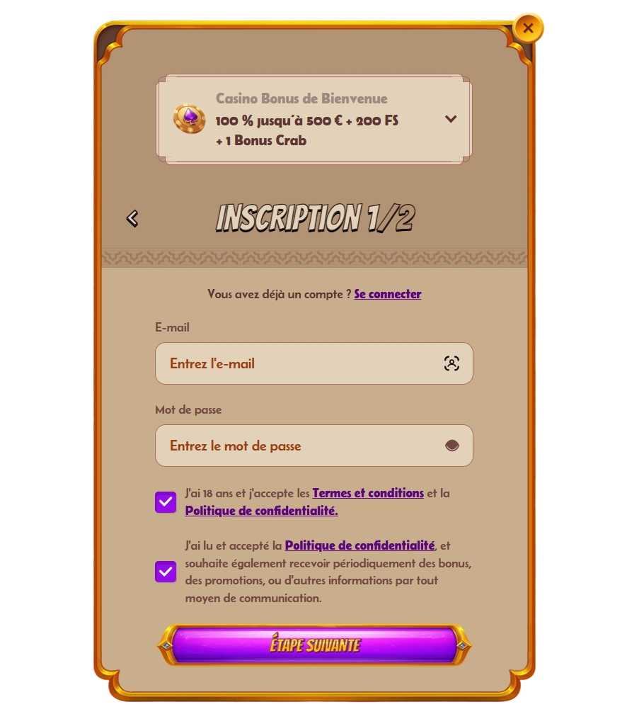 Fonctionnalités et inscription sur AbuKing Casino