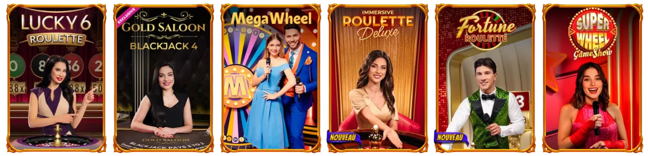 Lobby principal des jeux en direct sur AbuKing Casino