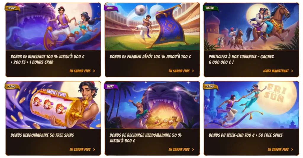 Promotions régulières et bonus sur AbuKing Casino
