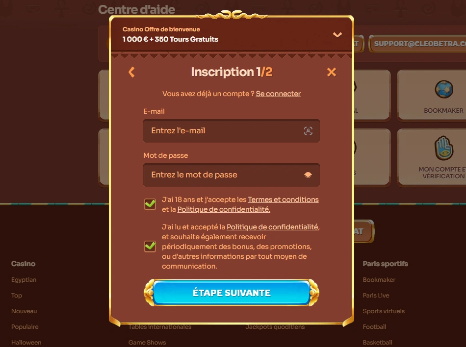 Cleobetra casino inscription