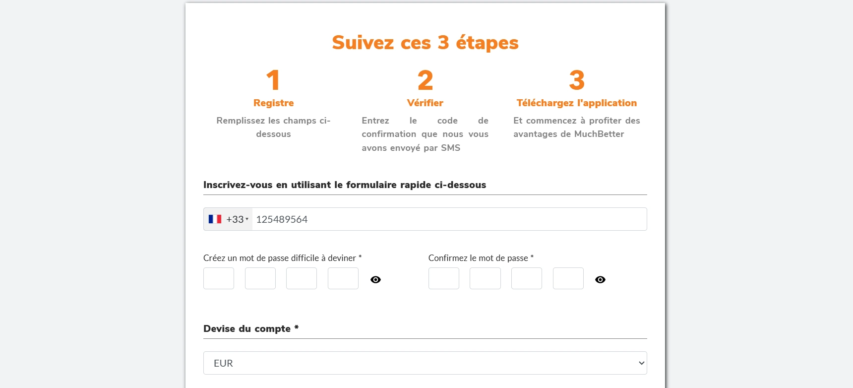 Inscription MuchBetter pour les paiements de casino en ligne