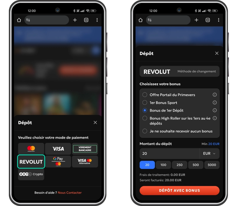 Paiement avec Revolut pour les casinos en ligne