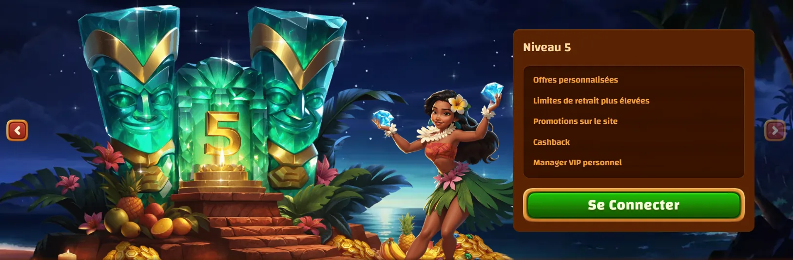 Niveaux du programme VIP sur Tiki Casino