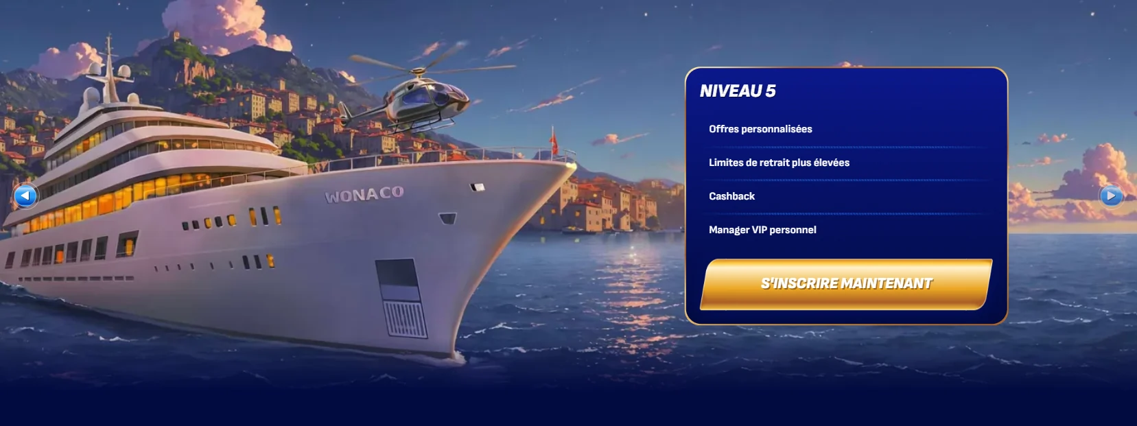 Niveaux du programme VIP sur Wonaco Casino